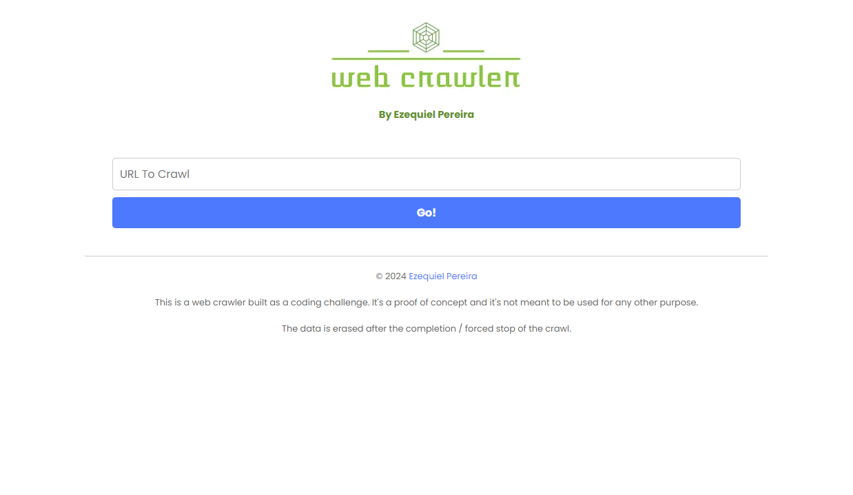 Web Crawler - Landing Page